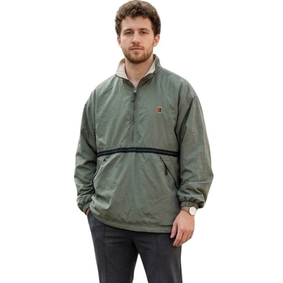 Nike Other - Nike Court Vintage Quarter Zip Windbreaker Jacket Sage Green Mens XL